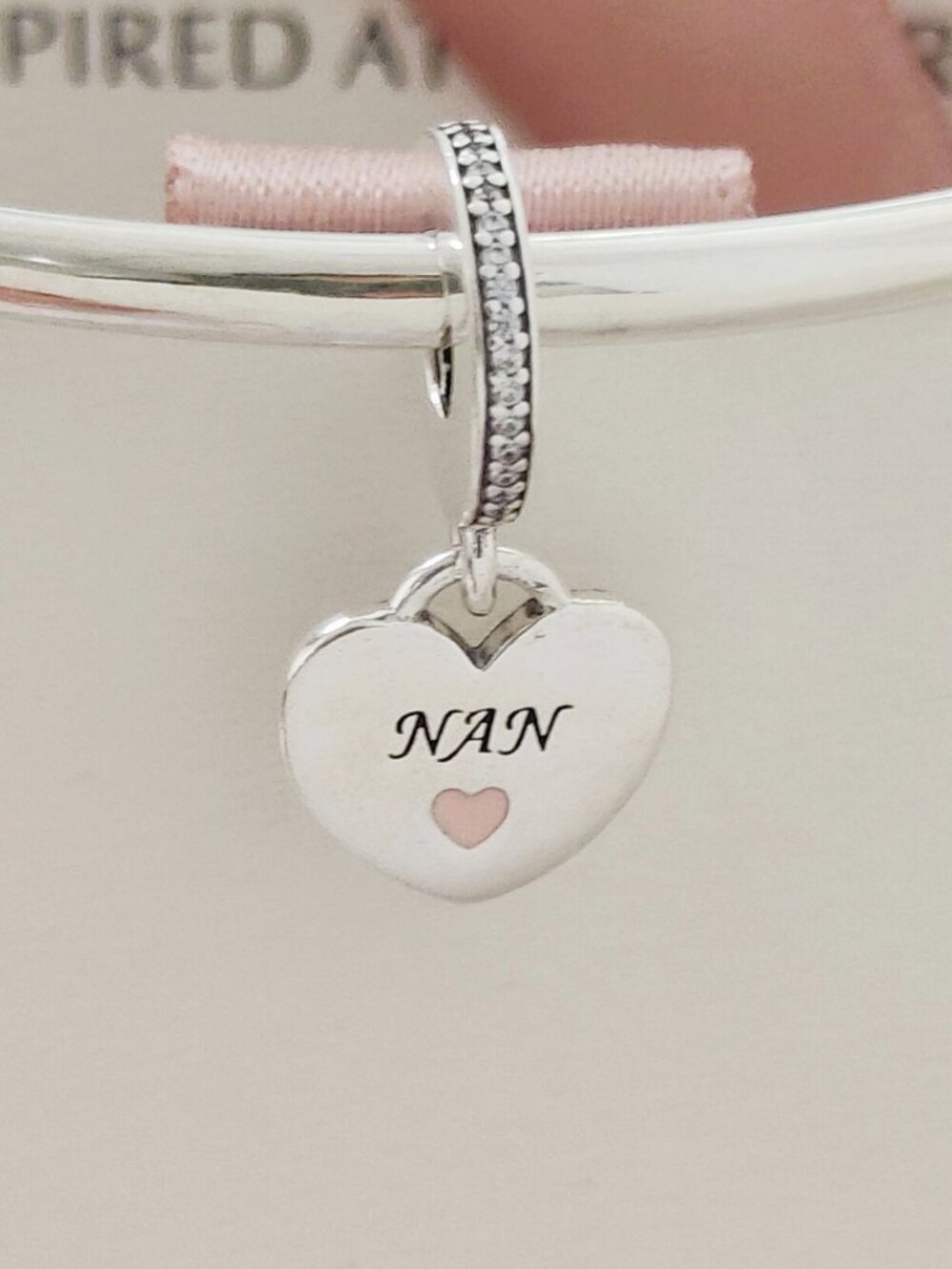 Pandora Nan Heart Exclusive Dangle Charm S925 Silver Bracelet Pendant with box